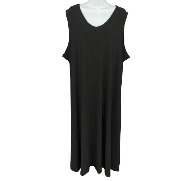 Attitudes by Renée Black Dress 3XP Sleeveless V Neck Maxi Casual - Picture 1 of 12